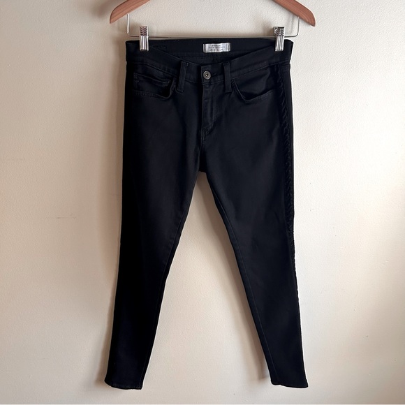 Principle Denim Innovators~Dreamer Black Velvet Tuxedo Stripe Skinny Jeans in 28 - Picture 3 of 16